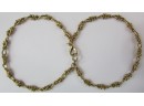 Vintage CHAIN Bracelet, Double Strand Design, Gold Tone Base Metal, Functional Clasp Closure
