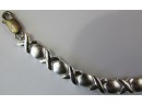 Vintage LINK Bracelet, KISSES & HUGS XOXOX Design, Sterling .925 Silver, Functional Clasp Closure