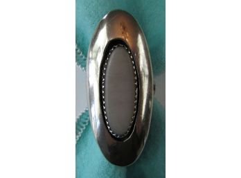 Vintage Finger Ring, Mother Of Pearl Central Insert, Sterling .925 Silver Setting, Approximate Size 4.5