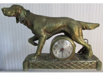 Vintage Hunting DOG CLOCK, Art Deco, Electric, Approx 15.5' Long