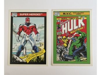 Vintage 1990 MARVEL Comics Trading Cards Captain Britain And The Incredible Hulk