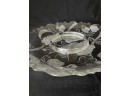 Pair Of 2 Lg Studio Nova Wild Rose Glass Serving Platters: Cake Plate & Chip & Dip Bowl Wedding Gift