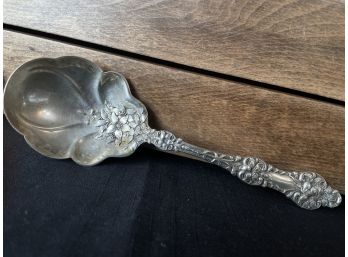 Rare Sterling Silver Berry Spoon Small Fancy 7 3/4' - Old Orange Blossom By Alvin & Gorham