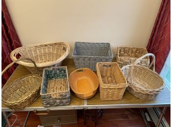 Lot Of 14 Wicker Baskets