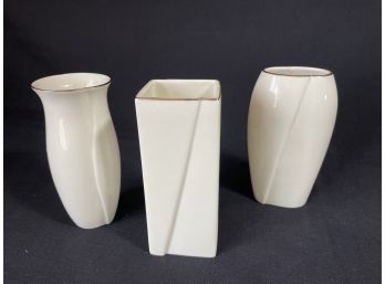 Set Of Three Vintage Mikasa Bud Vases, Small, 4.5 Inch Height