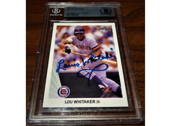 1990 Leaf:  Lou Whitaker {BGS Autograph Authentication}