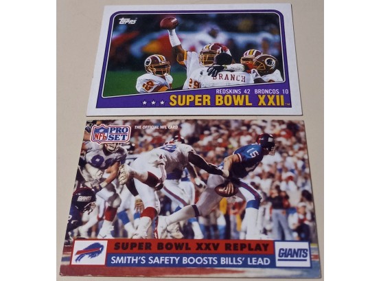 1988 Topps & 1991 NFL Pro Set:  Super Bowl XX11 & Super Bowl XXV Highlights