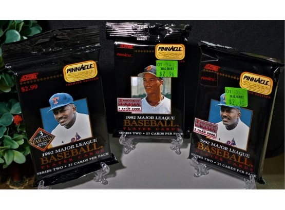 1992 Score - Pinnacle Super Pack Edition:  3-Pack Lot (Sealed)...81 Cards
