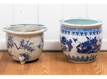 Two Chinese Blue And White Porcelain Bowls
