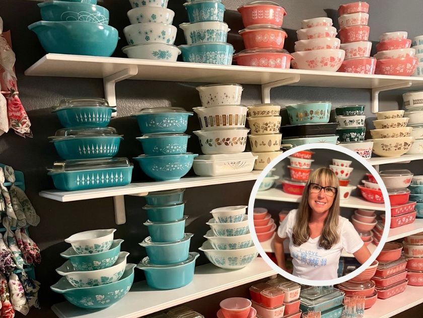 Marcelle Robinson and her Pyrex collection