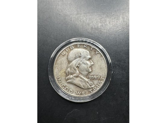 1959-D Silver Benjamin Franklin Half Dollar