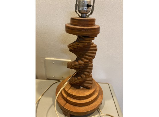 Unique Mid Century Wooden Lamp In Shape Style Of A Staircase
