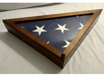 American Flag In Pine Box