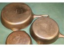 Group Of 3 Griswold Skillets, # 3, #5 & #7 W/ Small Circle Signature  (358)