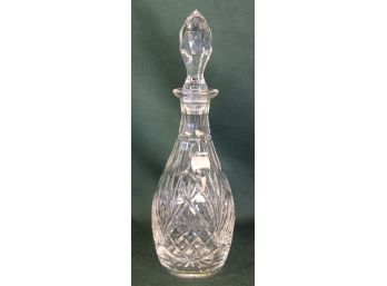 Clear Cut Glass Fan Pattern Decanter With Stopper, 13'H  (342)