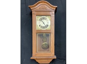 Vintage Pendulum -Roman Numeral Wood Wall Clock