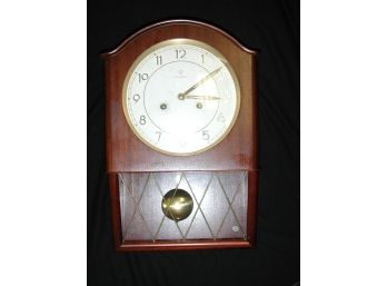Vintage Pendulum Wall Clock Mahogany Wood