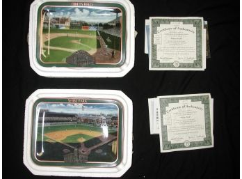Bradford Exhange Collector Plates- Shibe Park- Ebetts Field-Mint Condition -Orginal Box (2)