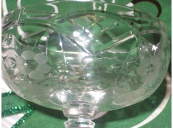 Crystal Champagne Goblets Flowers Swirls Stately Carved Stems Set Of 8