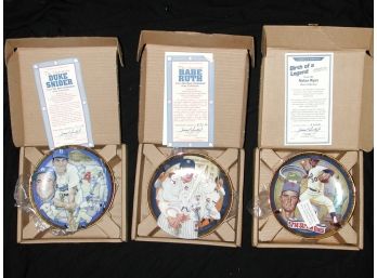 The Hamilton Collection- Collector Plates -Duke Snider- Babe Ruth- Nolan Ryan(3)