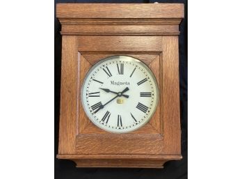 Vintage Magneta English Walnut Wall Clock Large 26 X 18