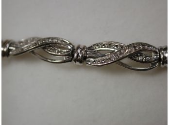 Sterling Silver 8 Inch Diamond  Infinity Twist Bracelet 13.7g
