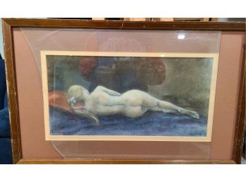Original Nude Pastel  Painting Signed By Artist Berkley. 16x26
