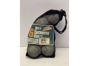 Mesh Bag With 6 White Lacrosse Balls From Dicks