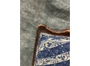 064 Antique Victorian Upholstered Blue & White Childs Chair