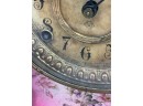 086 Antique Porcelain Pink Floral Ansonia Clock Co. Mantle Clock
