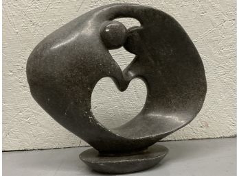 102 Vintage Abstract Stone Polished Heart Sculpture Statue