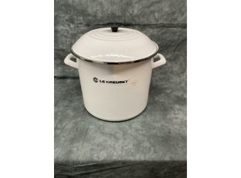 039 Le Creuset White Stock Soup 12 Quart Cooking Pot With Lid