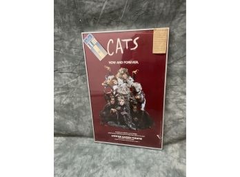 034 Vintage Framed Cats Musical Display Poster