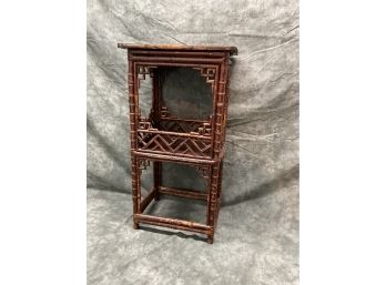 060 Victorian Burnt Bamboo Reddish Brown Plant Stand/Side Table