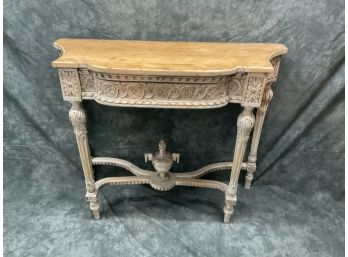 053 Victorian Style Half-Moon French Console White Wood Table