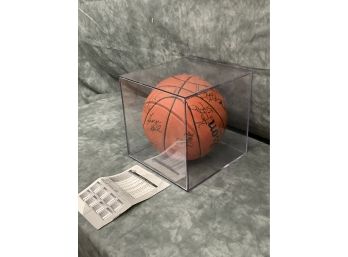 042  SONICS Team Autographed Sonic Encased Basketball For Display