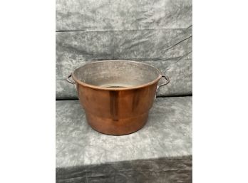 037 Antique Large Copper Handled Cooking Pot