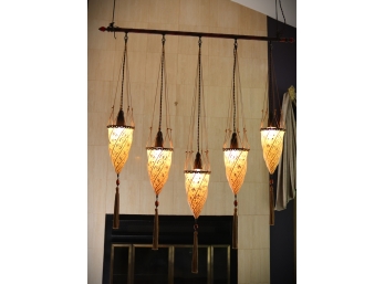 Designer Fortuny Italian Pendant Light Fixture-  Approx 38 Inches X 36 Inches