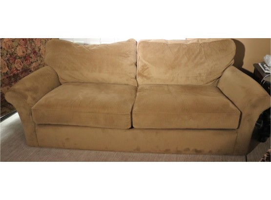 Vintage Corduroy Camel Color 2 Seat Sofa By McCreary Modern Furniture