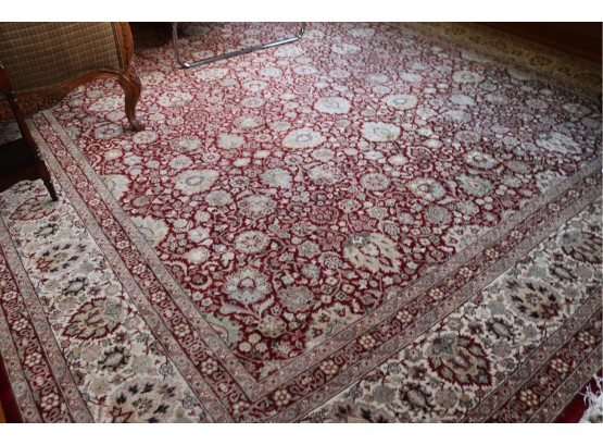 Beautiful Handmade Indian- Pakistani Persian Design Room Size Rug With Fine Overall Floral Pattern.