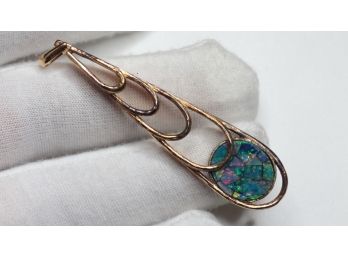 OPAL MOSAIC PENDANT (99.99 PURE) SILVER AND GOLD PLATED