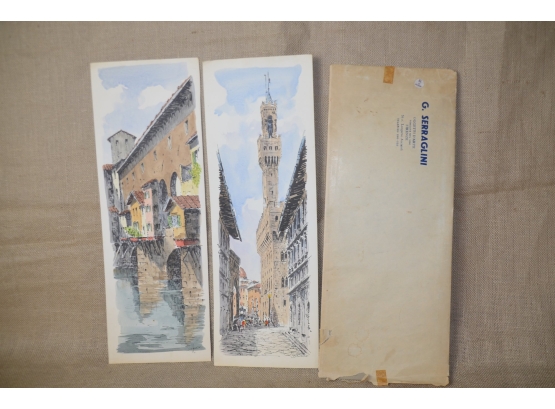 (#34) Pair Of Picture Prints From Italy G. Serraglini 20'H