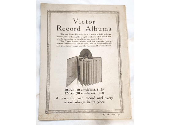 1917 Victor Talking Machine Co Owners Manual For Victrola XI-A User Instructions