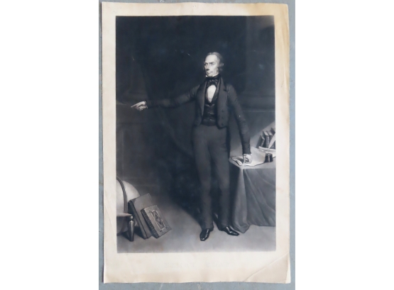 Early Unframed Engraving Of Henry Clay After A Painting By James Wise