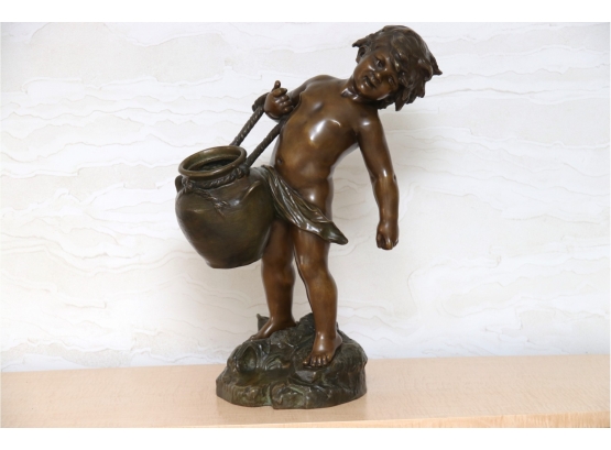 August Moreau(French) 'Le Pot Casse' Bronze Sculpture