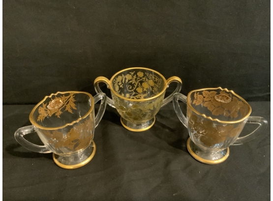 Small Lot Of Gold And Glass Cups