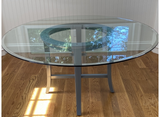60 Round Glass Top Dining Table With, 60 Round Glass Top Dining Table