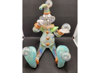 Stuart Abelman Limited Edition Blown Glass Clown Figurine 2/100 'bubbles'