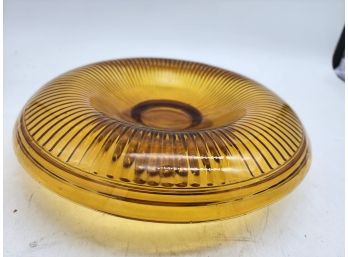 1960's Mid Century Amber Glass Dish
