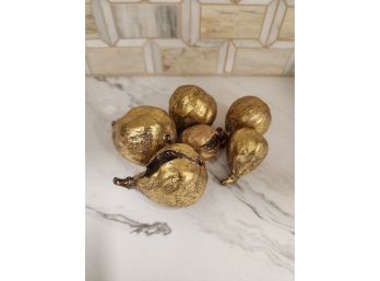 6 Gilded Figs For Decor